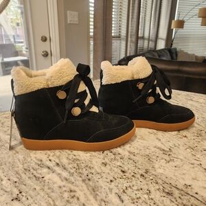 Sorel Out N About Wedge Black Suede Winter Bootie